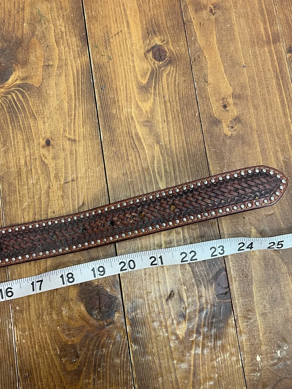 Ranger belt co kids leather and calf hair western belt no buckle size 20
